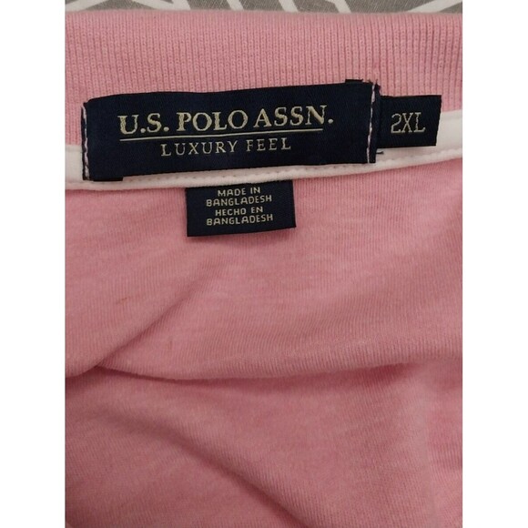 US Polo Assn Men’s Pink Polo Shirt 2XL Short Sleeve Cotton Pull-Over - Picture 5 of 6